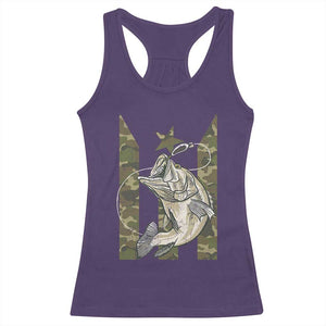 Fishing Puerto Rico Flag Racerback Tank Top Bass Fish Fisherman Camo Camouflage US Flag TS10 Purple Print Your Wear