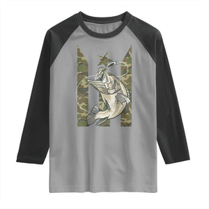 Fishing Puerto Rico Flag Raglan Shirt Bass Fish Fisherman Camo Camouflage US Flag TS10 Sport Gray Black Print Your Wear