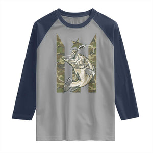 Fishing Puerto Rico Flag Raglan Shirt Bass Fish Fisherman Camo Camouflage US Flag TS10 Sport Gray Navy Print Your Wear