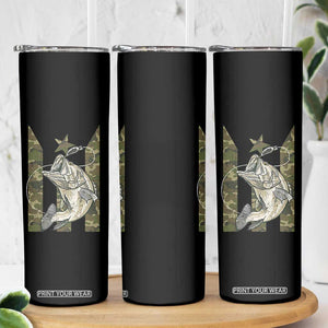 Fishing Puerto Rico Flag Skinny Tumbler Bass Fish Fisherman Camo Camouflage US Flag TS10 Print Your Wear