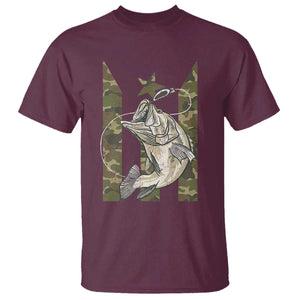 Fishing Puerto Rico Flag T Shirt Bass Fish Fisherman Camo Camouflage US Flag TS10 Maroon Print Your Wear