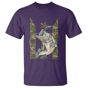 Fishing Puerto Rico Flag T Shirt Bass Fish Fisherman Camo Camouflage US Flag TS10 Purple Print Your Wear