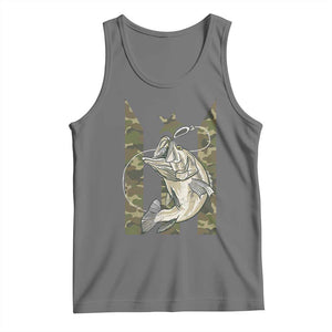 Fishing Puerto Rico Flag Tank Top Bass Fish Fisherman Camo Camouflage US Flag TS10 Black Heather Print Your Wear