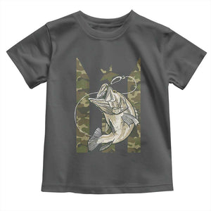 Fishing Puerto Rico Flag Toddler T Shirt Bass Fish Fisherman Camo Camouflage US Flag TS10 Dark Heather Print Your Wear