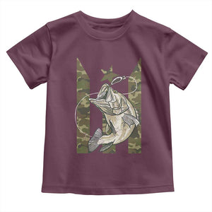 Fishing Puerto Rico Flag Toddler T Shirt Bass Fish Fisherman Camo Camouflage US Flag TS10 Maroon Print Your Wear