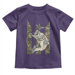 Fishing Puerto Rico Flag Toddler T Shirt Bass Fish Fisherman Camo Camouflage US Flag TS10 Purple Print Your Wear