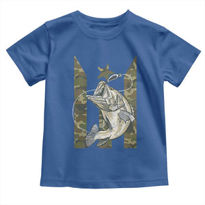 Fishing Puerto Rico Flag Toddler T Shirt Bass Fish Fisherman Camo Camouflage US Flag TS10 Royal Blue Print Your Wear