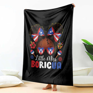 Little Miss Boricua Throw Blanket Puerto Rican Afro Messy Bun Girls Kids TS10 Print Your Wear