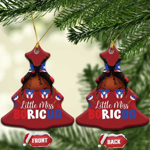 Little Miss Boricua Christmas Ornament Puerto Rican Afro Messy Bun Girls Kids TS10 Christmas Tree Red Print Your Wear
