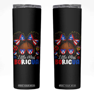 Little Miss Boricua Skinny Tumbler Puerto Rican Afro Messy Bun Girls Kids TS10 Black Print Your Wear