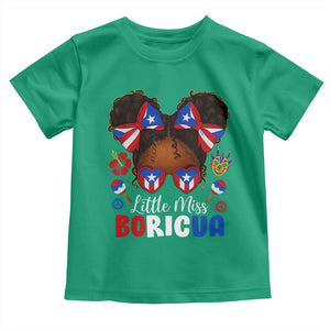 Little Miss Boricua Toddler T Shirt Puerto Rican Afro Messy Bun Girls Kids TS10 Irish Green Print Your Wear