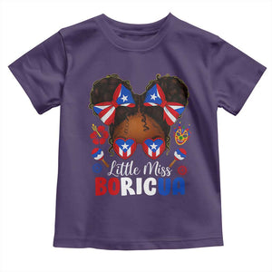 Little Miss Boricua Toddler T Shirt Puerto Rican Afro Messy Bun Girls Kids TS10 Purple Print Your Wear