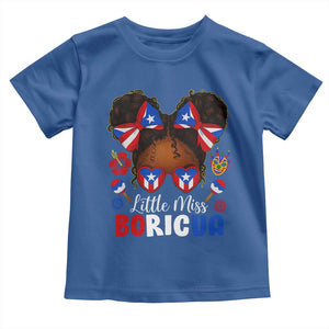 Little Miss Boricua Toddler T Shirt Puerto Rican Afro Messy Bun Girls Kids TS10 Royal Blue Print Your Wear