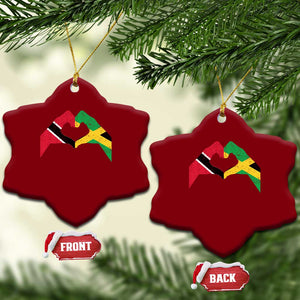 Trinidad and Tobago Jamaican Ceramic Ornament Two Flags One Heart TS10 Print Your Wear