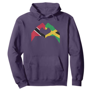 Trinidad and Tobago Jamaican Hoodie Two Flags One Heart TS10 Purple Print Your Wear