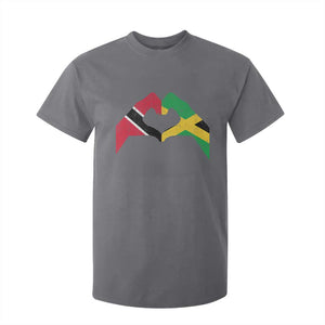 Trinidad and Tobago Jamaican T Shirt For Kid Two Flags One Heart TS10 Charcoal Print Your Wear