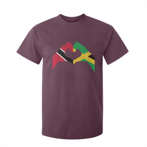 Trinidad and Tobago Jamaican T Shirt For Kid Two Flags One Heart TS10 Maroon Print Your Wear