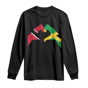 Trinidad and Tobago Jamaican Long Sleeve Shirt Two Flags One Heart TS10 Black Print Your Wear
