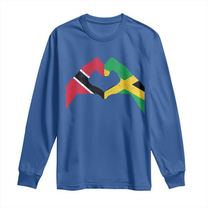 Trinidad and Tobago Jamaican Long Sleeve Shirt Two Flags One Heart TS10 Royal Blue Print Your Wear