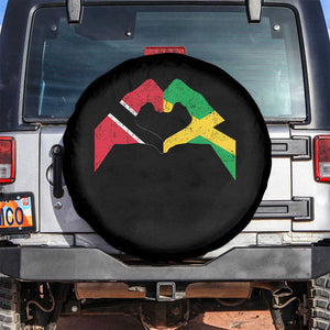 Trinidad and Tobago Jamaican Spare Tire Cover Two Flags One Heart TS10 No hole Black Print Your Wear