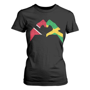 Trinidad and Tobago Jamaican T Shirt For Women Two Flags One Heart TS10 Black Print Your Wear