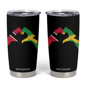 Trinidad and Tobago Jamaican Tumbler Cup Two Flags One Heart TS10 Black Print Your Wear