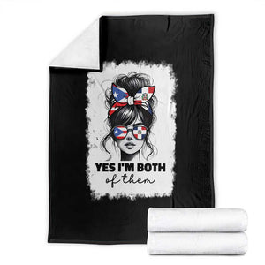 Dominican Puerto Rican Woman Throw Blanket Yes Im Both Of Them TS10 Black Print Your Wear