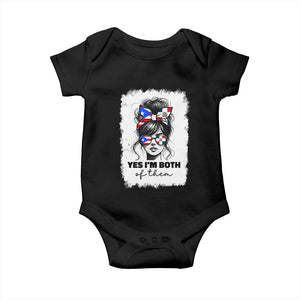 Dominican Puerto Rican Woman Baby Onesie Yes Im Both Of Them TS10 Black Print Your Wear