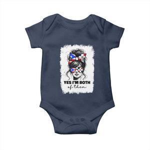 Dominican Puerto Rican Woman Baby Onesie Yes Im Both Of Them TS10 Navy Print Your Wear