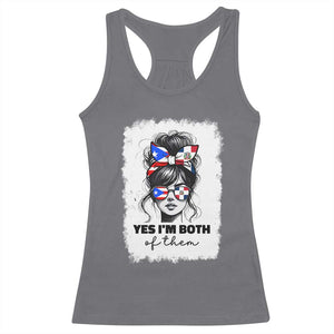 Dominican Puerto Rican Woman Racerback Tank Top Yes Im Both Of Them TS10 Charcoal Print Your Wear