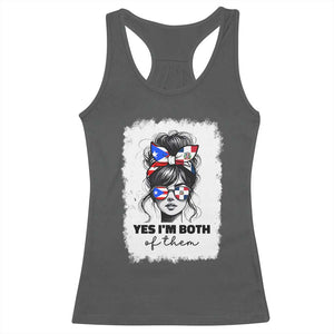Dominican Puerto Rican Woman Racerback Tank Top Yes Im Both Of Them TS10 Dark Heather Print Your Wear