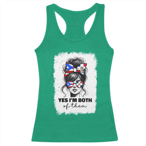 Dominican Puerto Rican Woman Racerback Tank Top Yes Im Both Of Them TS10 Irish Green Print Your Wear
