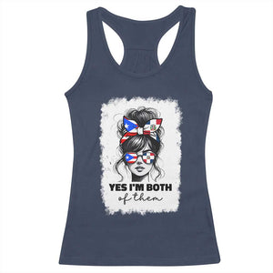 Dominican Puerto Rican Woman Racerback Tank Top Yes Im Both Of Them TS10 Navy Print Your Wear