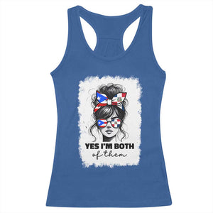 Dominican Puerto Rican Woman Racerback Tank Top Yes Im Both Of Them TS10 Royal Blue Print Your Wear