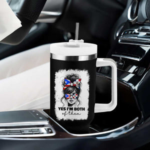 Dominican Puerto Rican Woman Tumbler With Handle Yes Im Both Of Them TS10 Print Your Wear