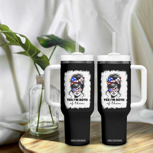 Dominican Puerto Rican Woman Tumbler With Handle Yes Im Both Of Them TS10 Print Your Wear