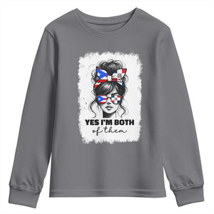 Dominican Puerto Rican Woman Youth Sweatshirt Yes Im Both Of Them TS10 Charcoal Print Your Wear