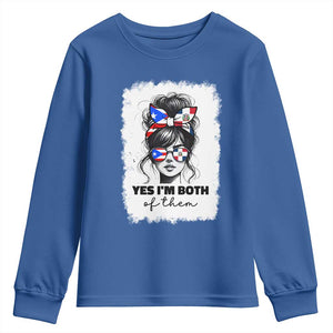 Dominican Puerto Rican Woman Youth Sweatshirt Yes Im Both Of Them TS10 Royal Blue Print Your Wear