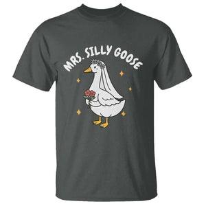 Mrs. Silly Goose Bride T Shirt Funny Goose Lovers Bride To Be TS10 Dark Heather Print Your Wear