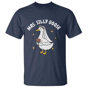 Mrs. Silly Goose Bride T Shirt Funny Goose Lovers Bride To Be TS10 Navy Print Your Wear