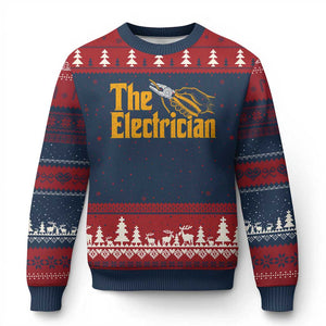 The Electrician Ugly Christmas Sweater Vintage Wire Stripper Pliers Graphic
