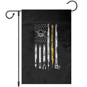 Electrician US Flag Garden Flag Tools for Electricians Skull Lightning Graphic