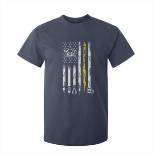 Electrician US Flag T Shirt For Kid Tools for Electricians Skull Lightning Graphic