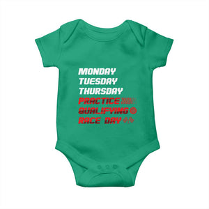 Monday Tuesday Thursday Practice Qualifying Race Day Baby Onesie TS10 Irish Green Print Your Wear