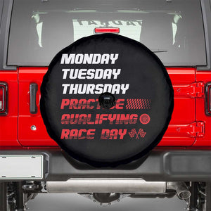Monday Tuesday Thursday Practice Qualifying Race Day Spare Tire Cover TS10 Black Print Your Wear