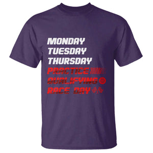 Monday Tuesday Thursday Practice Qualifying Race Day T Shirt TS10 Purple Print Your Wear