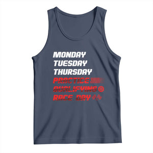 Monday Tuesday Thursday Practice Qualifying Race Day Tank Top TS10 Navy Print Your Wear