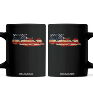Racing Car Coffee Mug Retro Style Vintage American Flag TS10 Black Print Your Wear