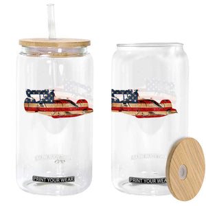 Racing Car Glass Can Retro Style Vintage American Flag TS10 Print Your Wear