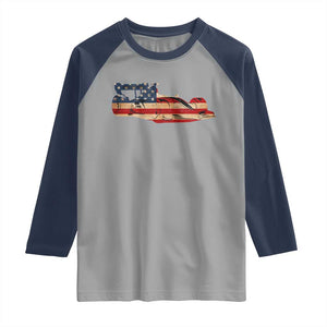 Racing Car Raglan Shirt Retro Style Vintage American Flag TS10 Sport Gray Navy Print Your Wear
